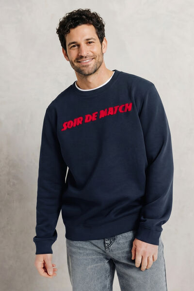 Sweat col rond d&eacute;tail bouclette licence L'&Eacute;quipe