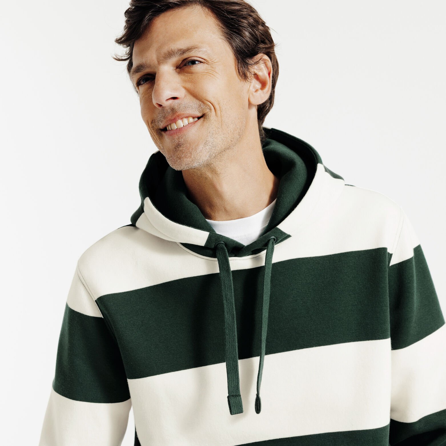 Gestreepte sweater met kap