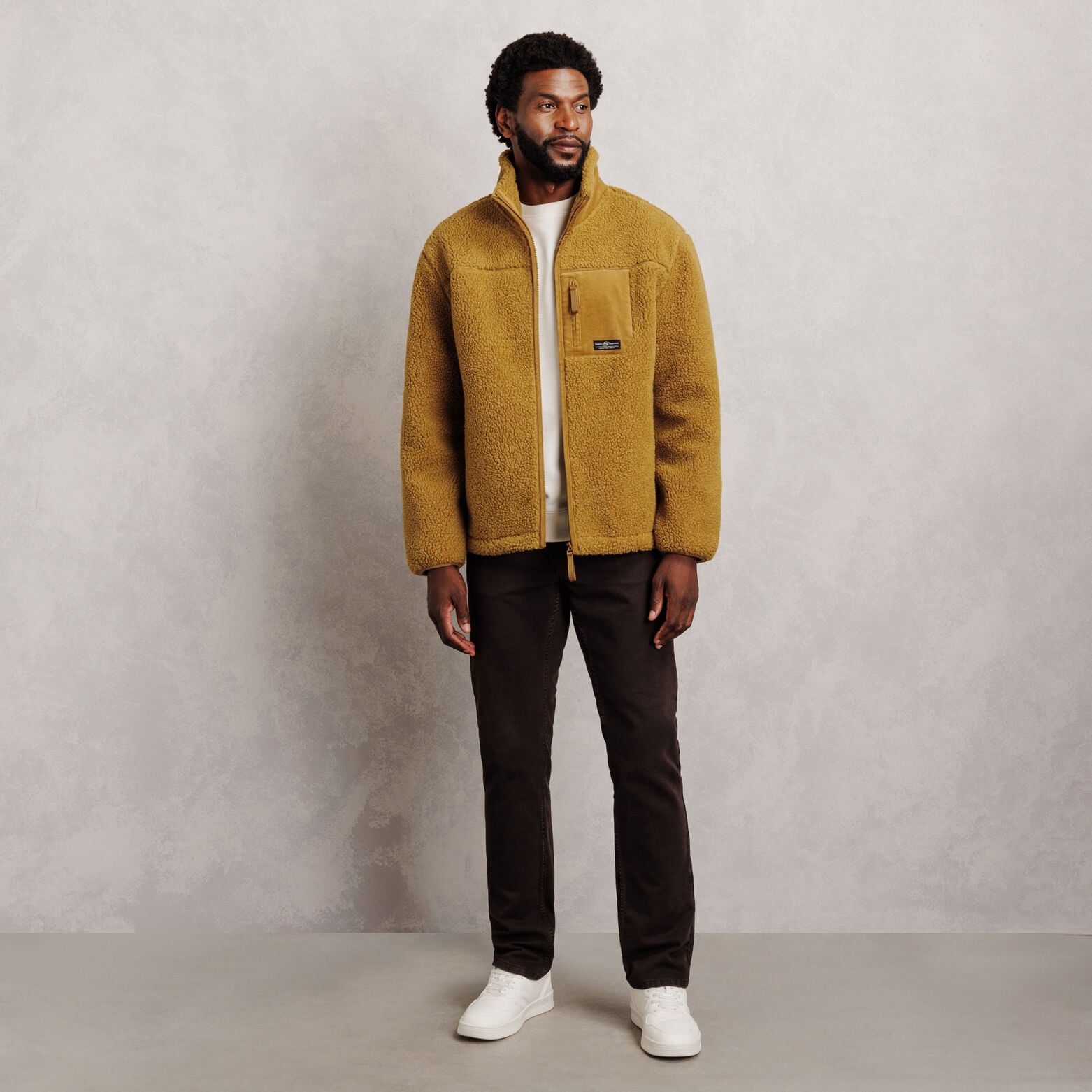 Veste zipp&eacute;e sherpa contrast&eacute;e