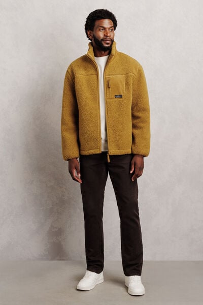 Veste zipp&eacute;e sherpa contrast&eacute;e