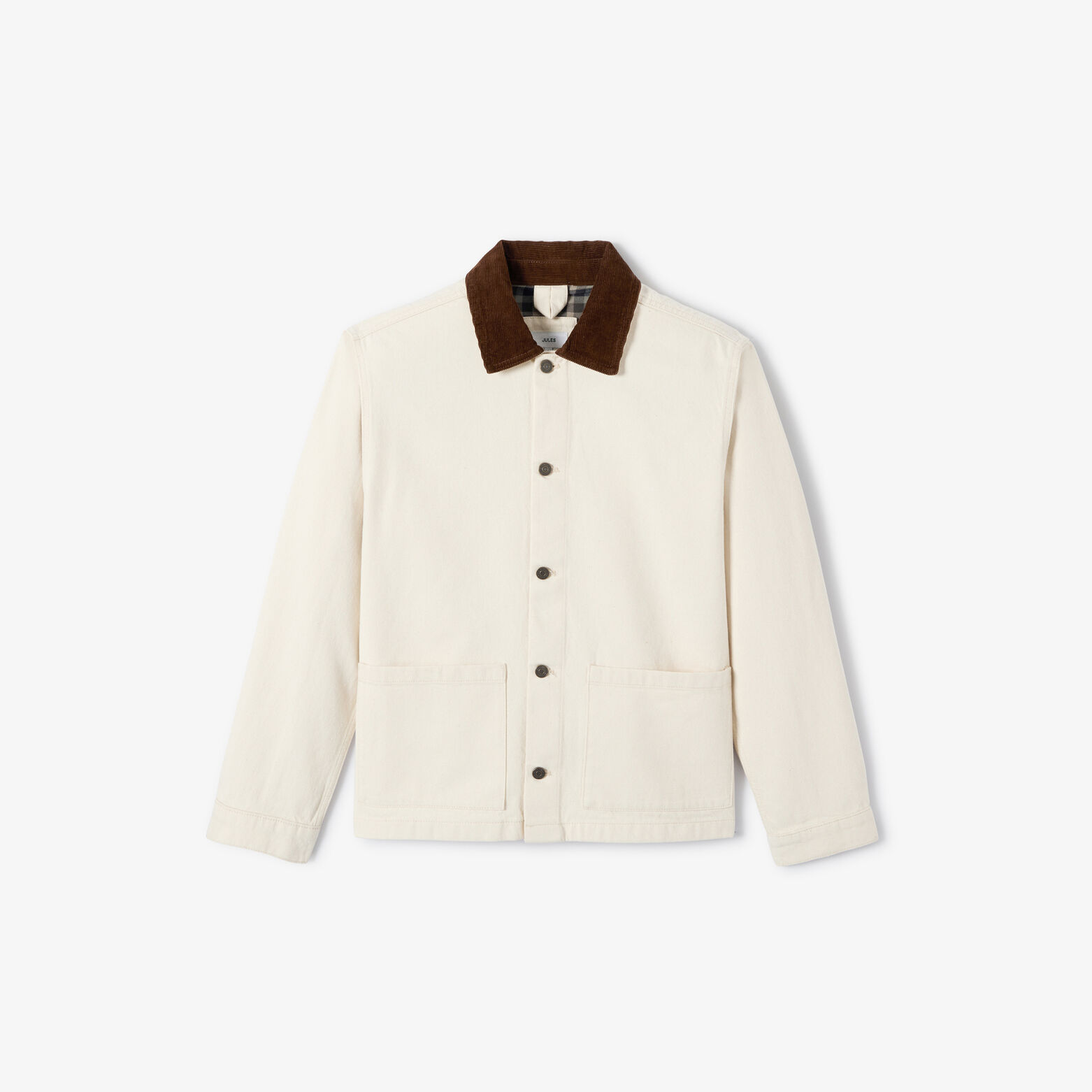 Veste en jean col chemise en velours