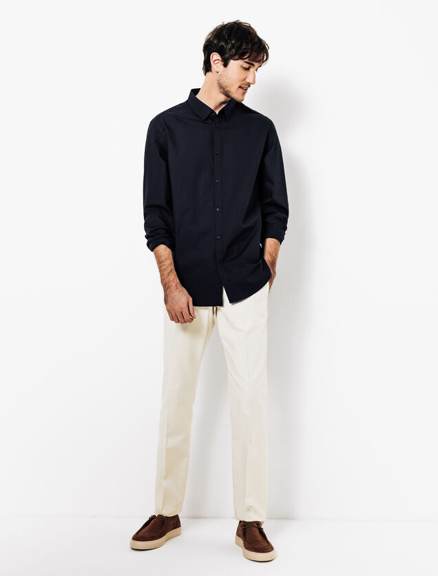 Chemise en coton col semi italien