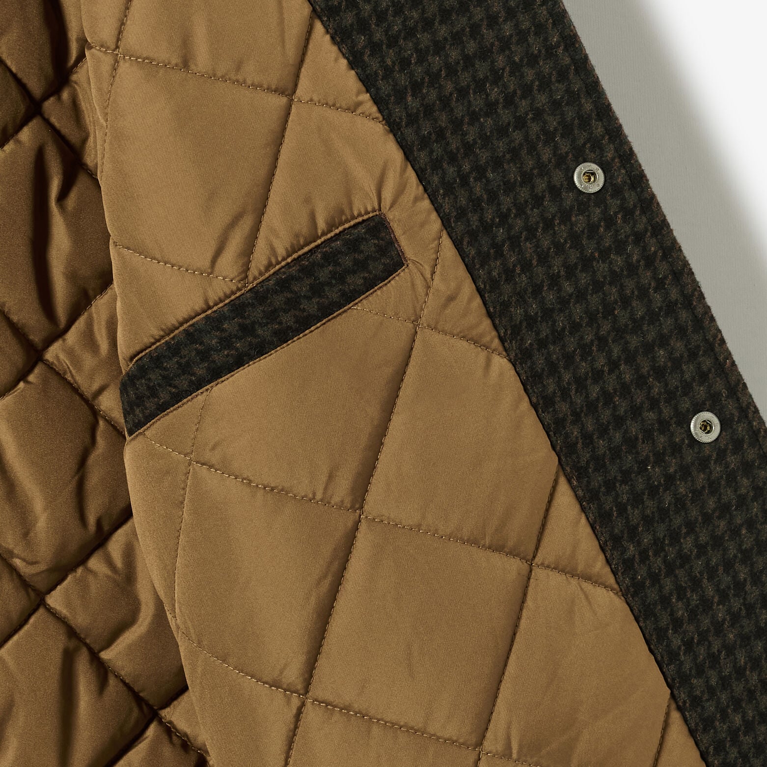 Blouson col chemise pied de puce avec laine