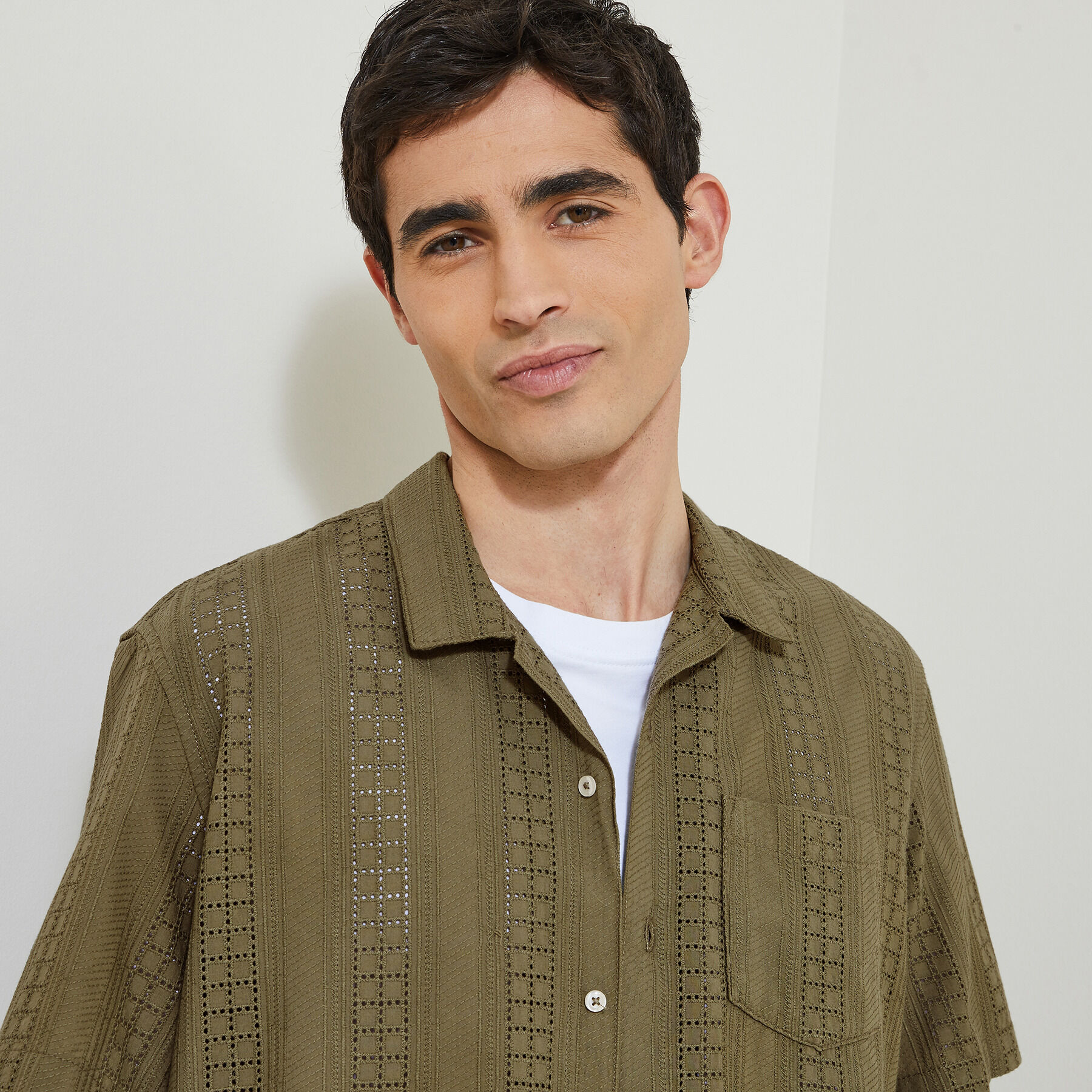 Chemisette en coton broderie anglaise Vert clair Jules