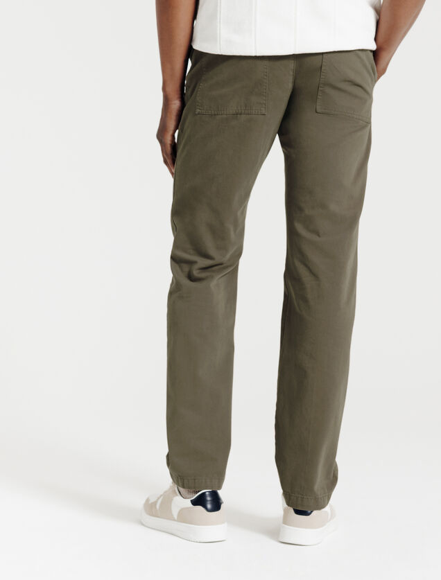 Straight fit broek met elastische taille