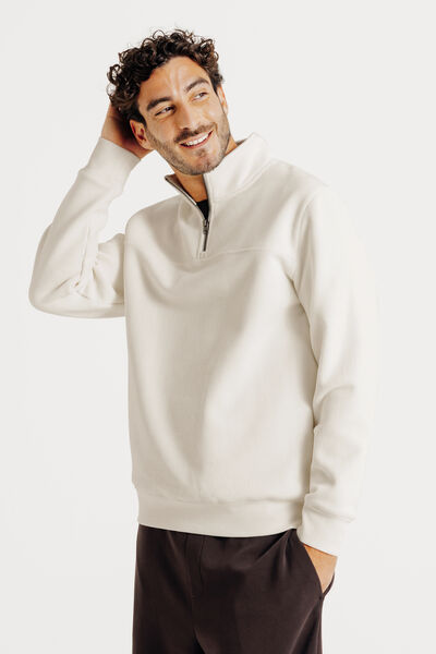 Sweat col montant zippé velours