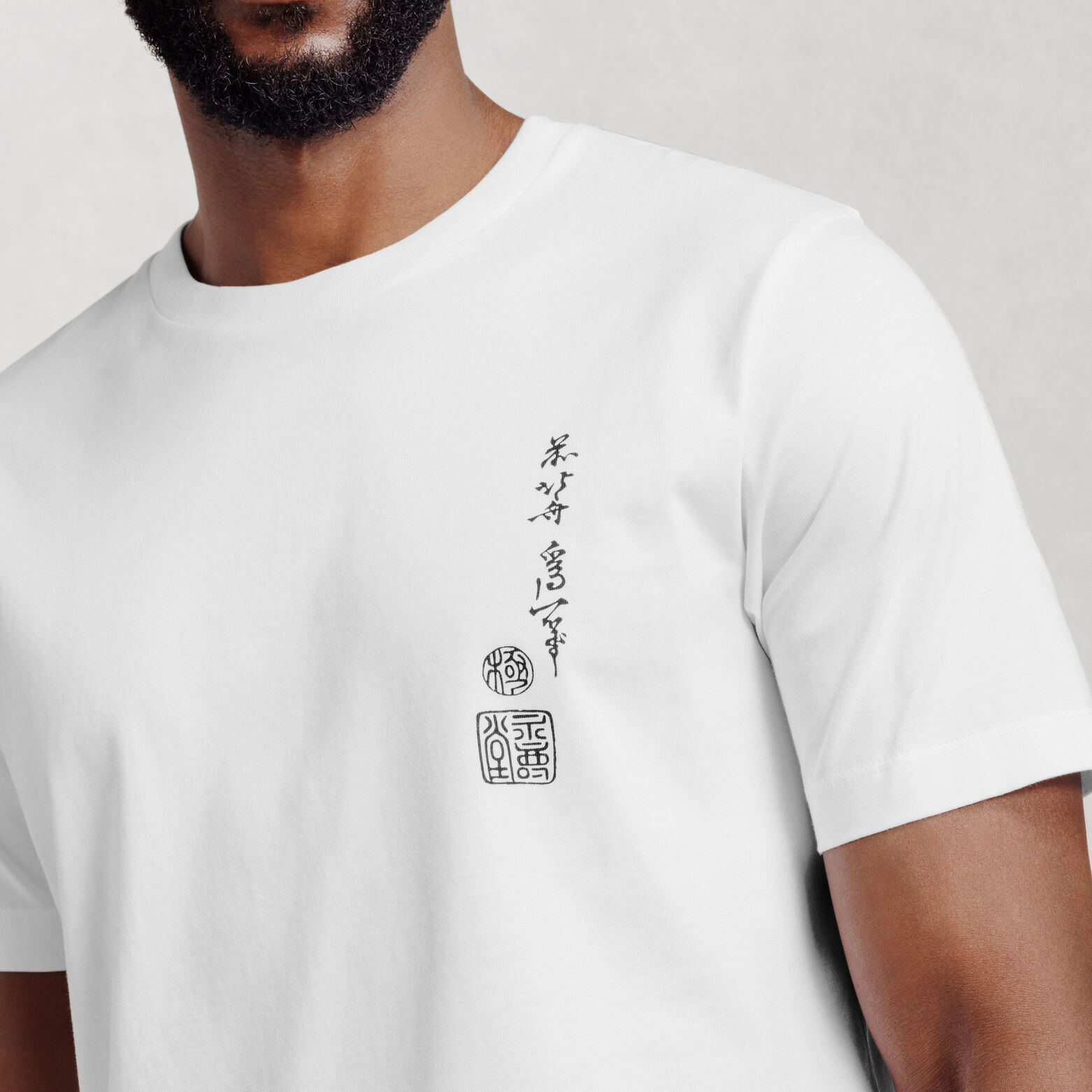 T-shirt met print voor en achter licentie Hokusai