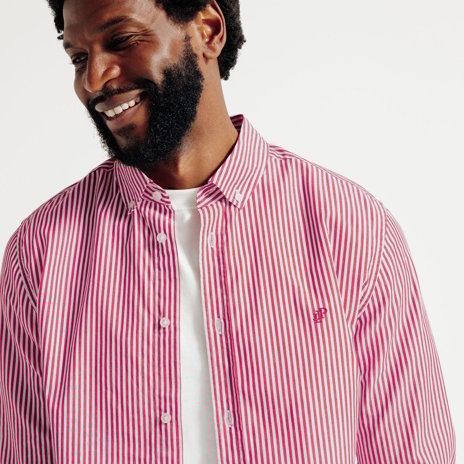 Chemise en coton rayée colorée