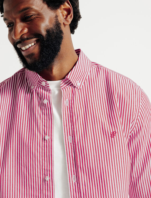 Chemise en coton ray&eacute;e color&eacute;e