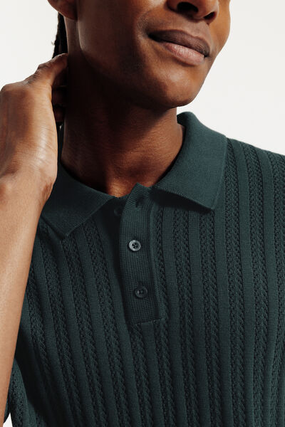 Polo en maille manches courtes jeux de points