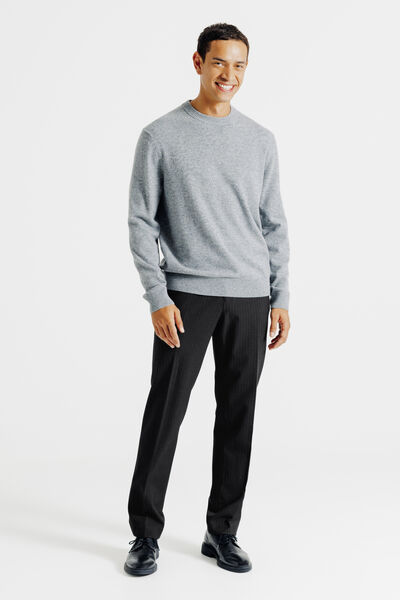 Comfort fit gestreepte kostuumbroek