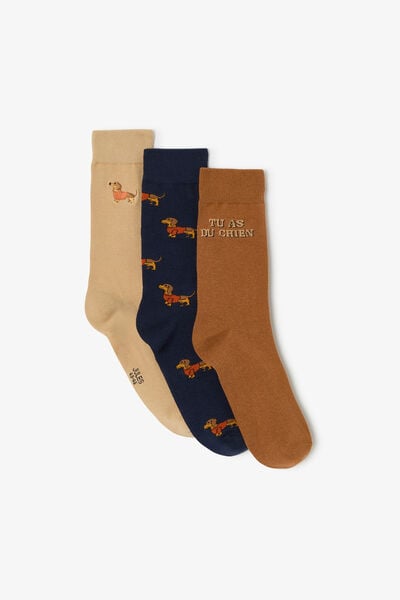 Coffret 3 paires de chaussettes fantaisie