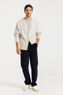 Loose fit chinobroek in fluweel