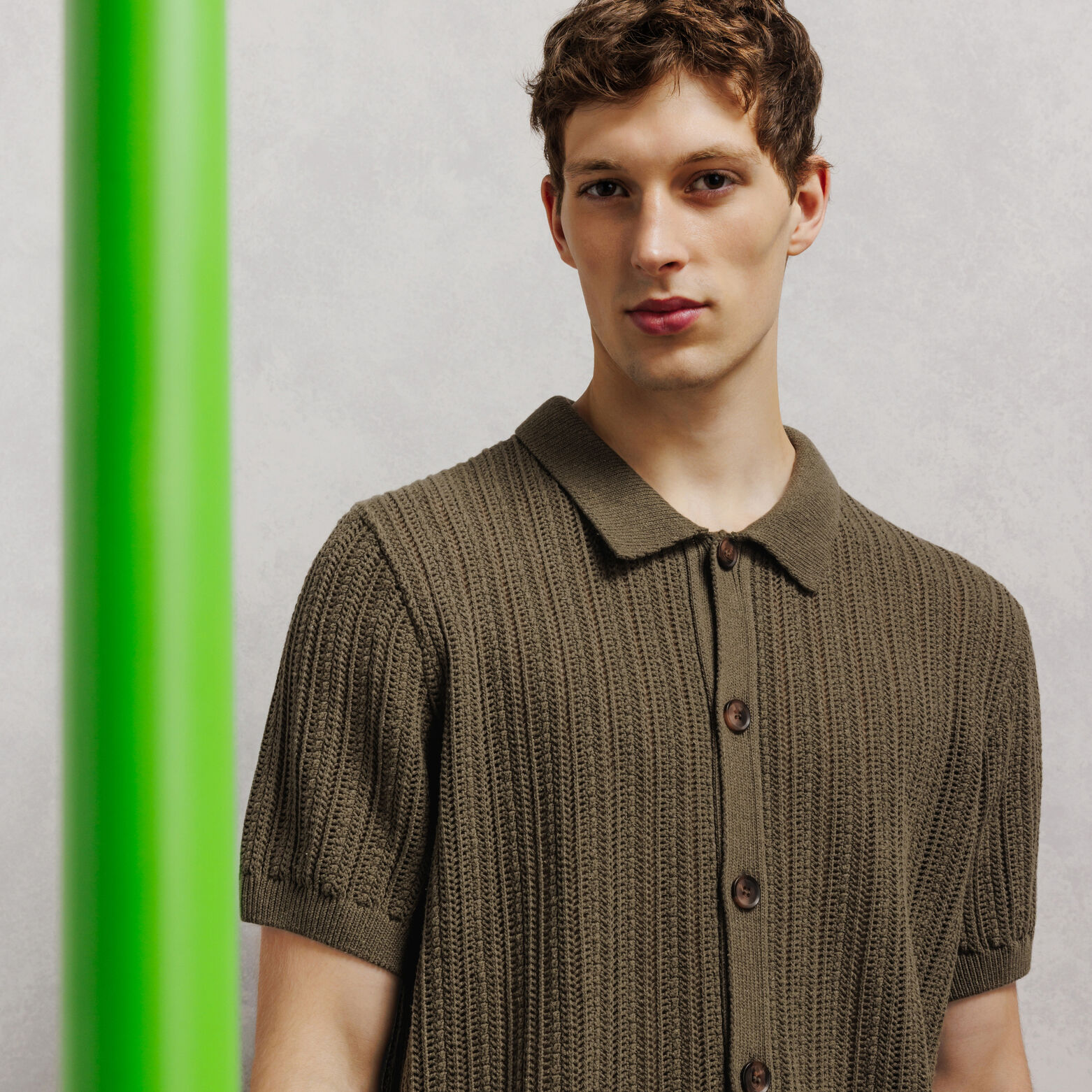 Polo en maille manches courtes crochet
