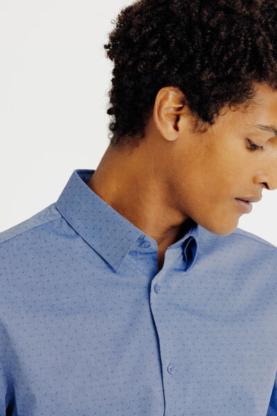 Makkelijk te strijken effen slim fit hemd