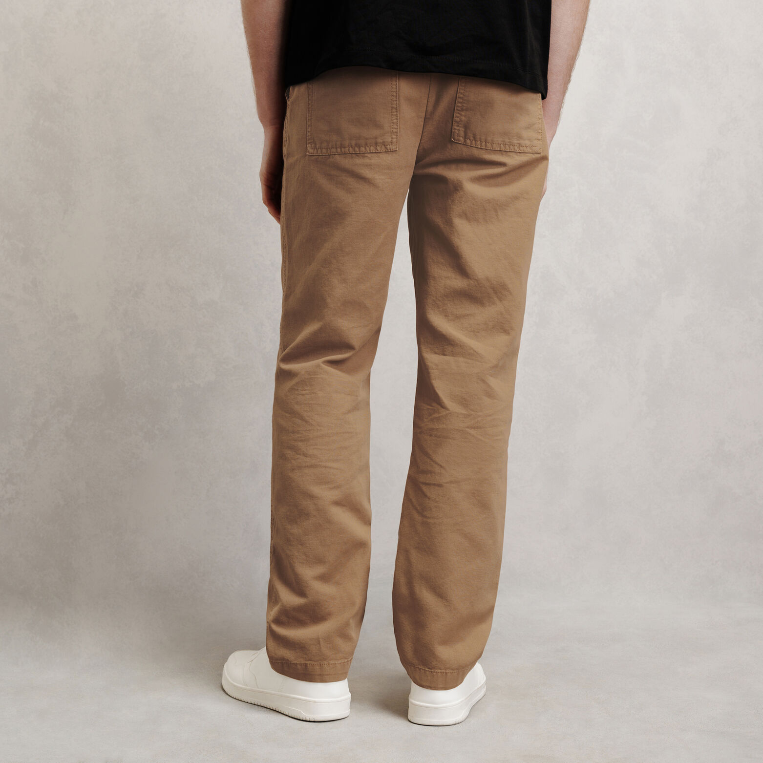 Loose fit broek in katoen en linnen