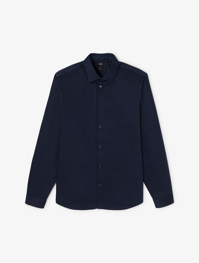 Chemise sans repassage en coton unie slim