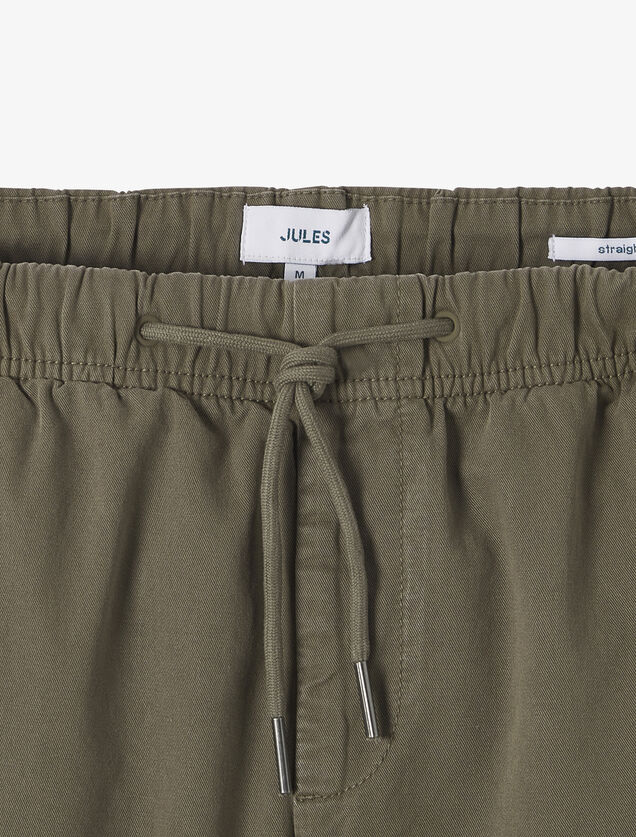 Straight fit broek met elastische taille