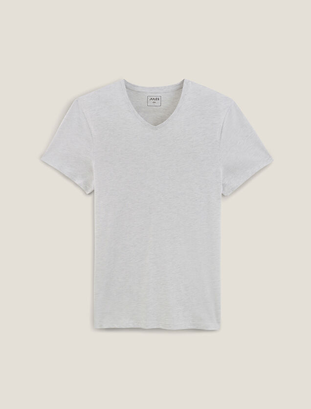 Tee shirt col V en coton