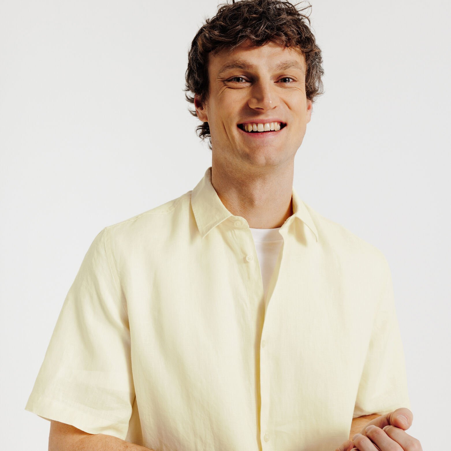 Chemisette en coton lin unie