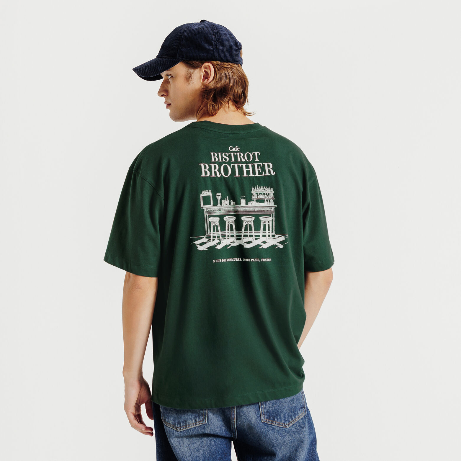 Tee shirt imprim&eacute; "Bistrot Brother" devant et dos