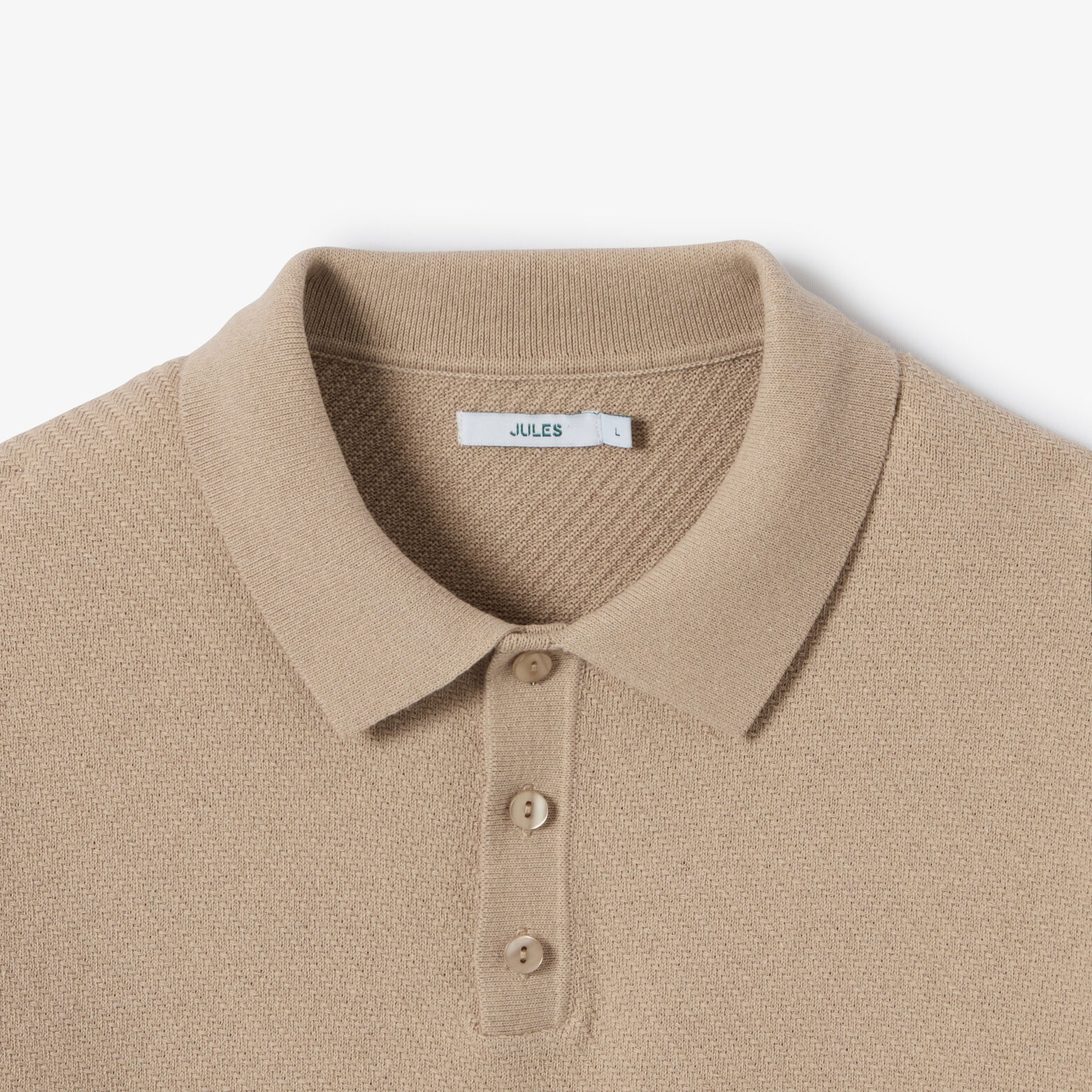 Polo en maille col boutonn&eacute; jeu de points