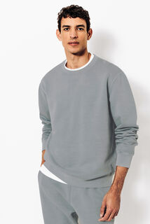 Sweat col rond mati&egrave;re effet d&eacute;lav&eacute;