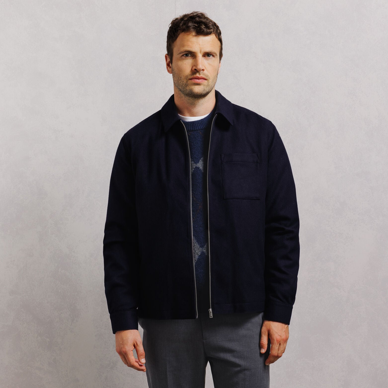 Veste col chemise zipp&eacute;e