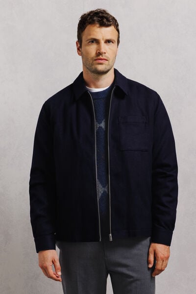 Veste col chemise zipp&eacute;e