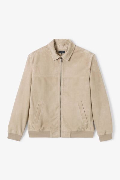 Blouson 100% cuir col chemise