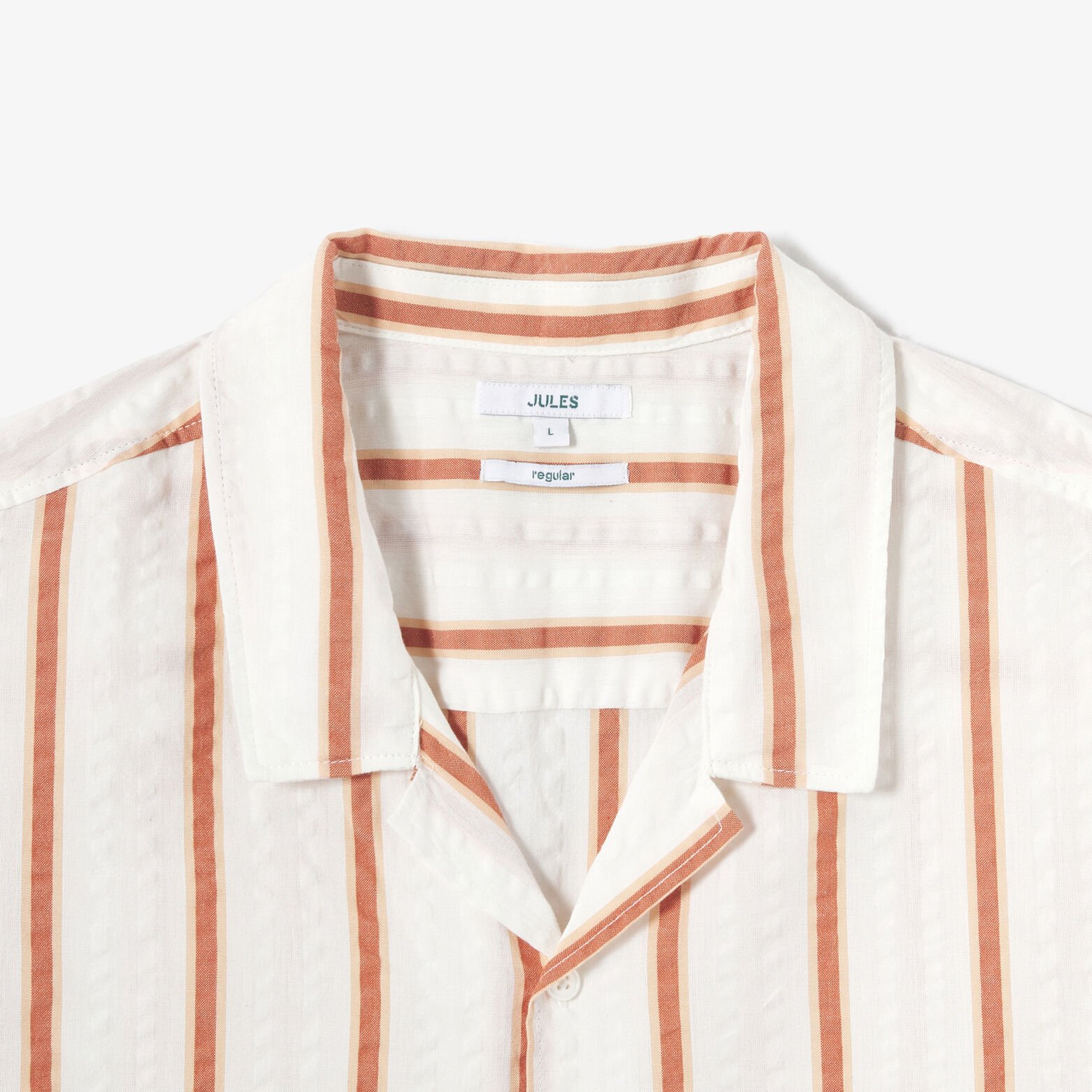 Chemisette en coton seersucker ray&eacute;e