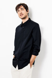 Chemise en coton col semi italien