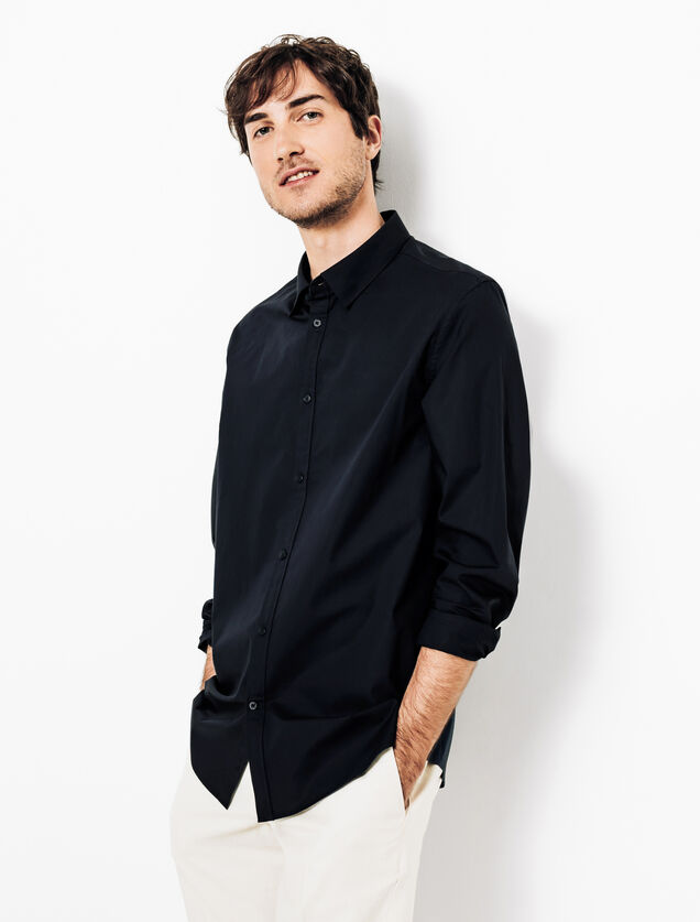 Chemise en coton col semi italien