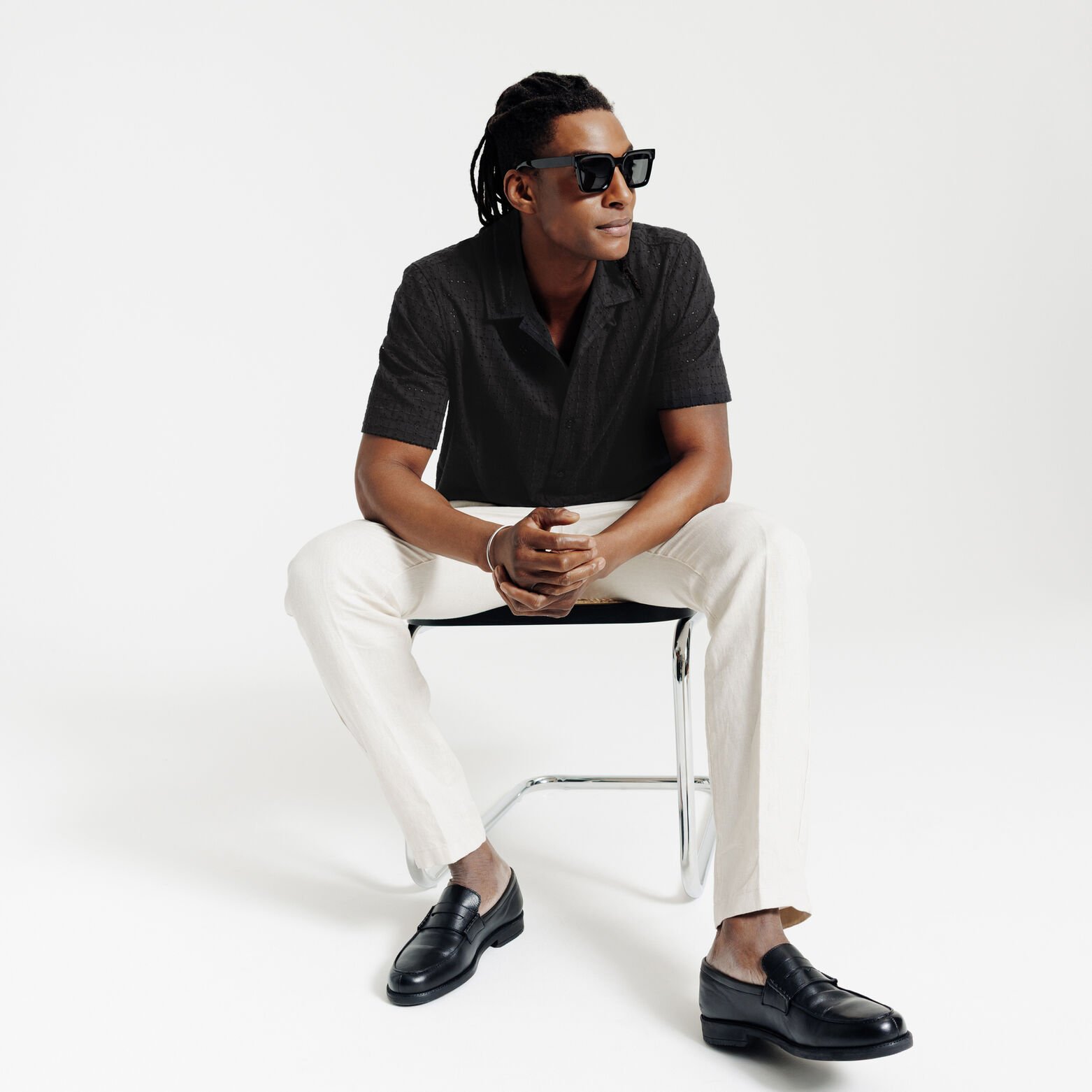 Chemisette regular en coton broderie anglaise