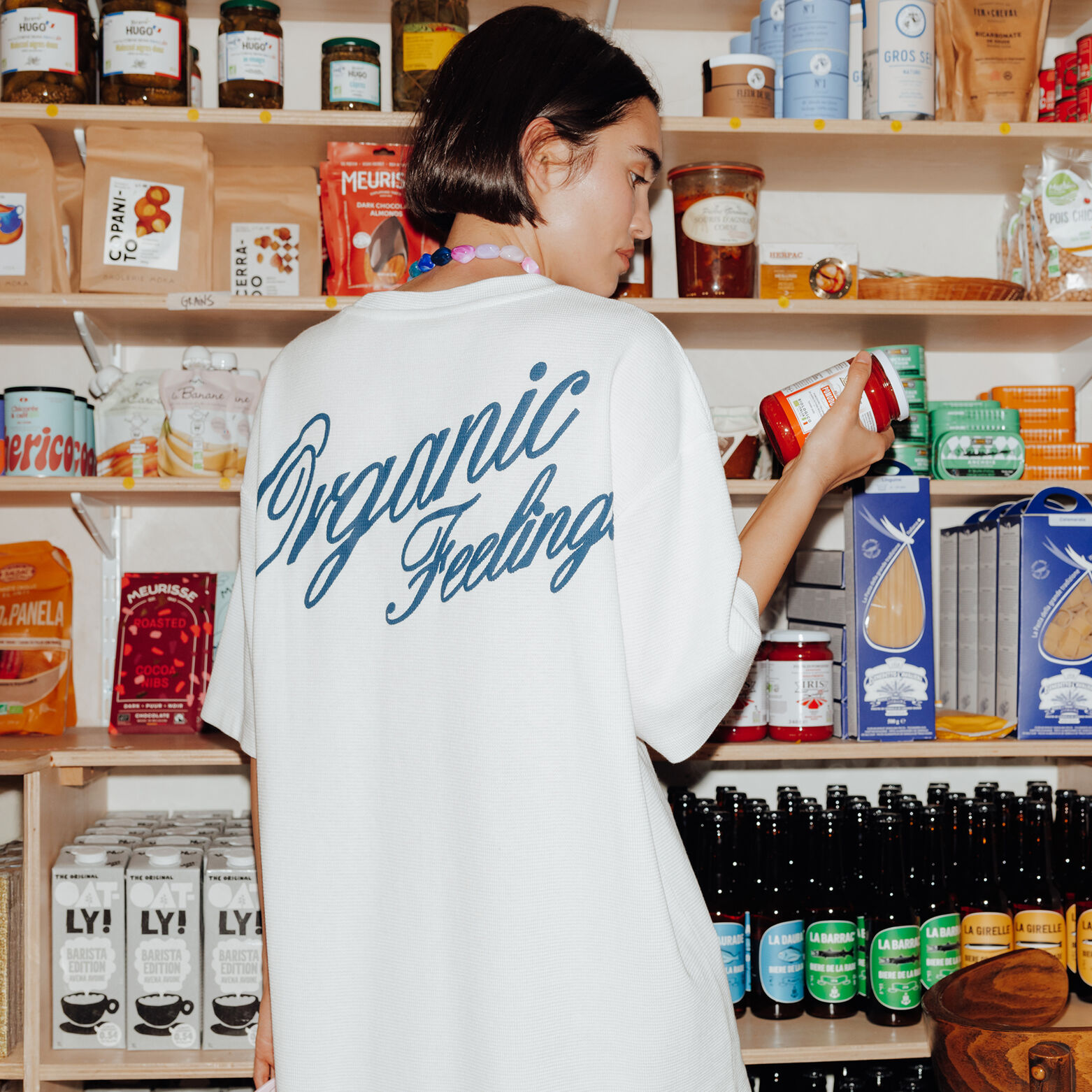 Tee shirt relax imprim&eacute; dos Organic Feelings