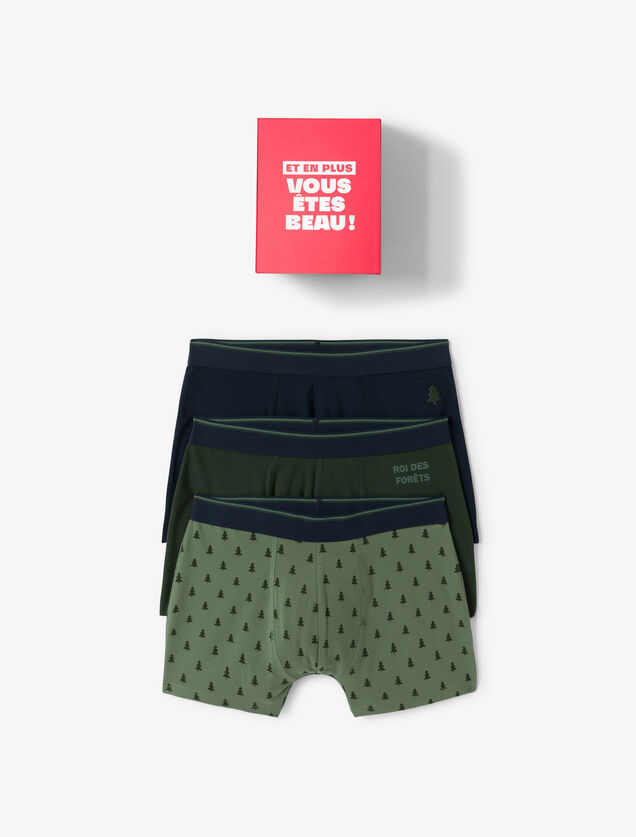 Coffret 3 boxers esprit No&euml;l