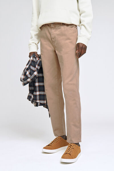Chino in canvas stof, breedvallend