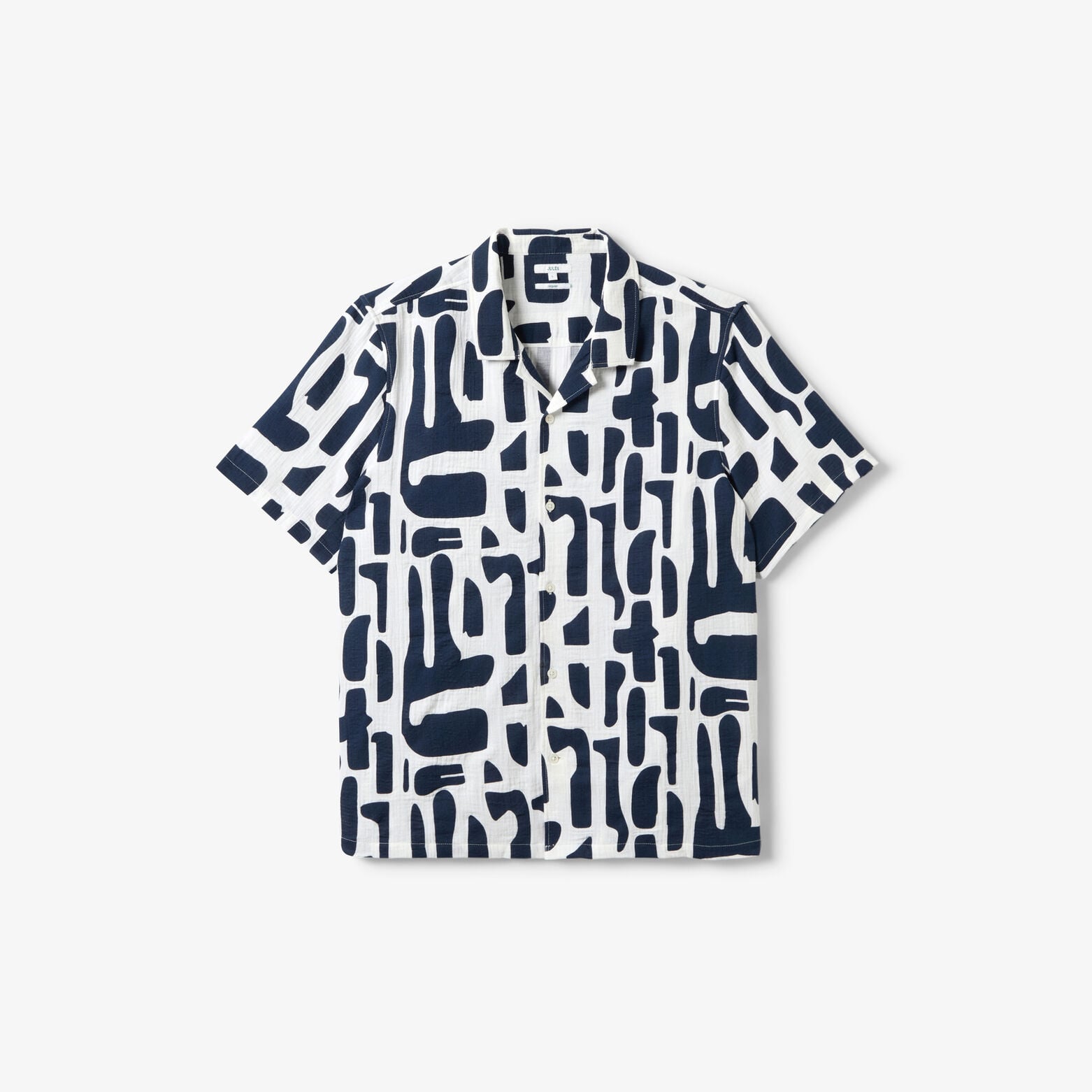 Chemisette 100% coton imprim&eacute; col requin