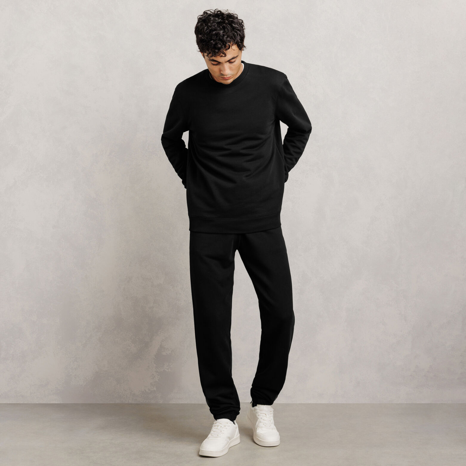 Sweat col rond  molleton uni