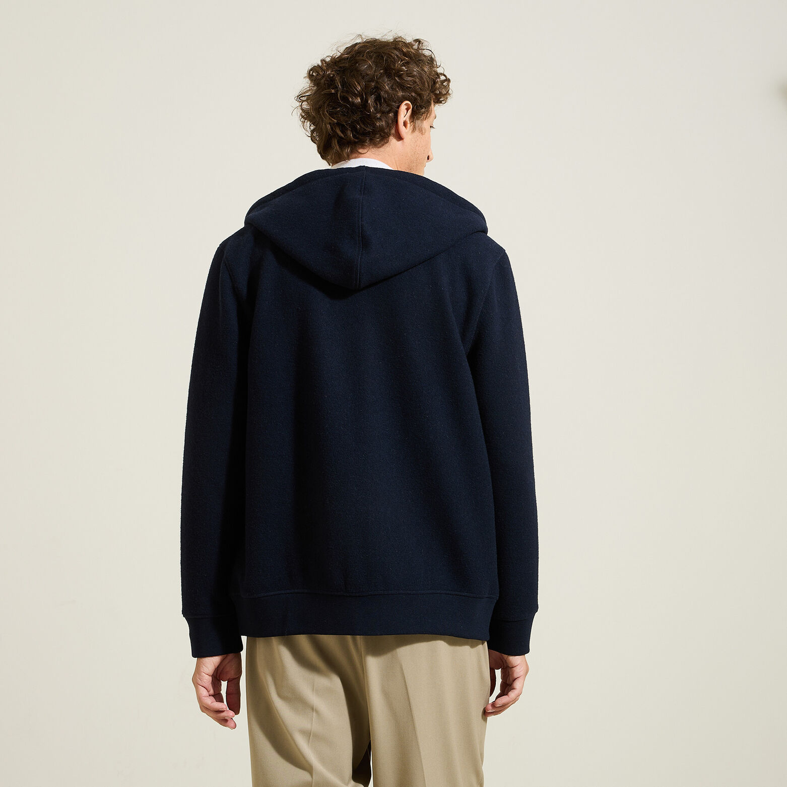 Sweat &agrave; capuche en maille zipp&eacute;