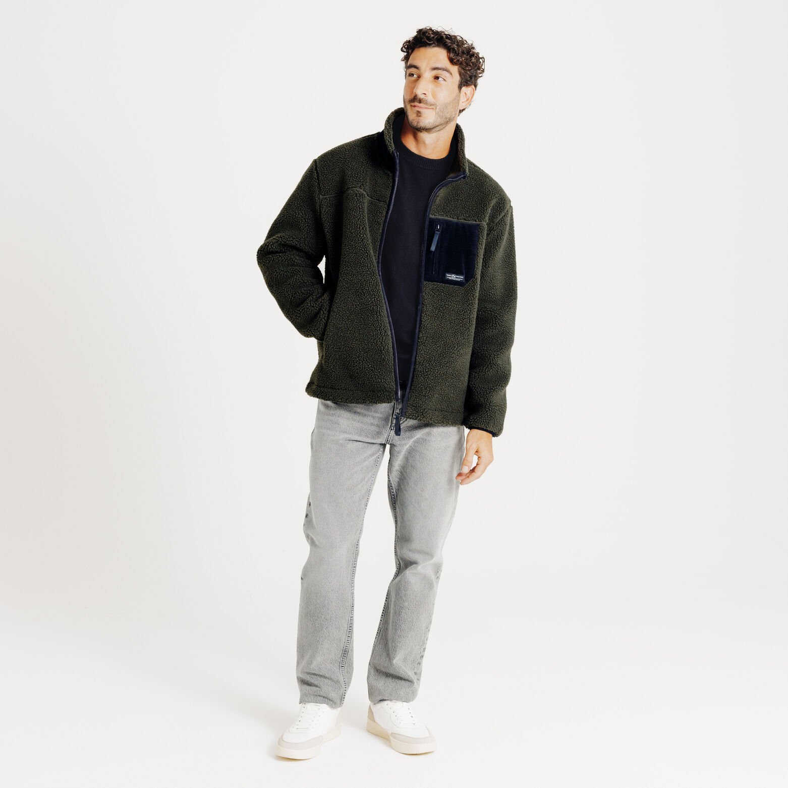 Pull col rond mérinos cachemire