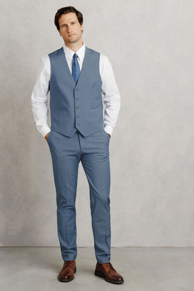 Slim fit kostuumgilet in bi-stretchstof