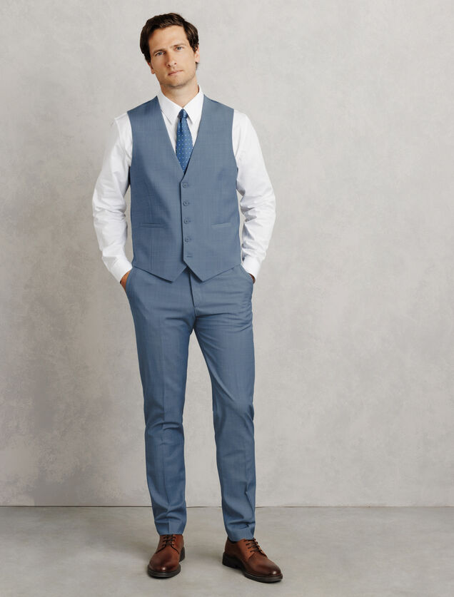 Slim fit kostuumgilet in bi-stretchstof