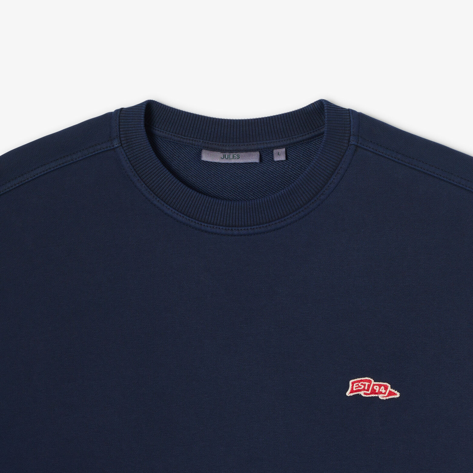Sweat col rond effet délavé patch