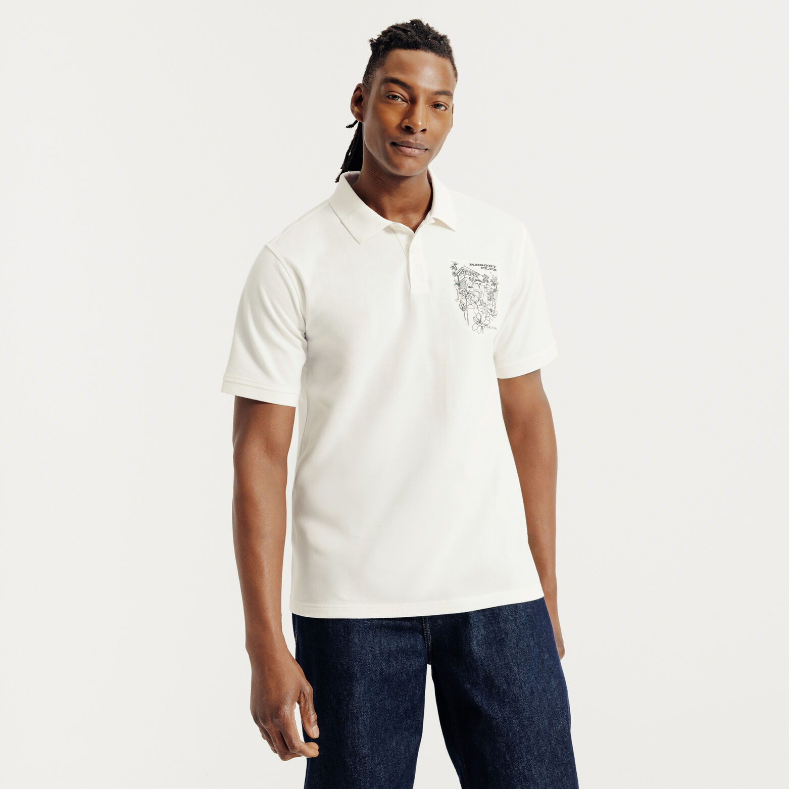 Polo manches courtes imprim&eacute; devant dos