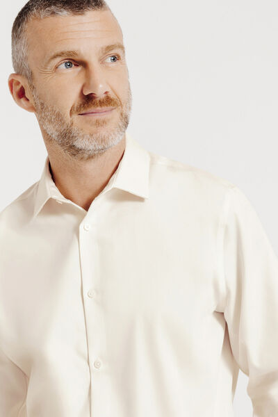 Chemise sans repassage en coton unie slim