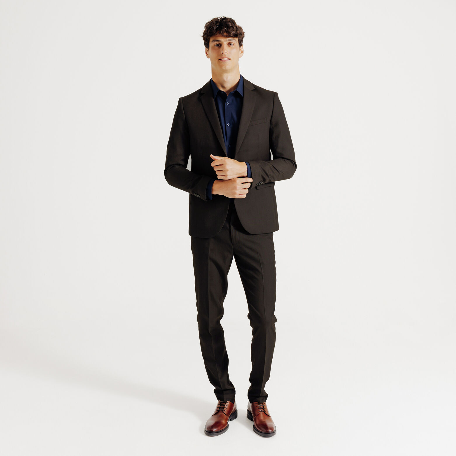 Slim fit effen kostuumbroek