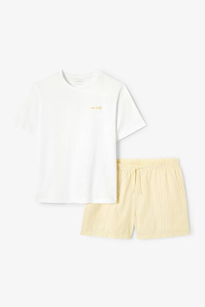 Pyjamaset met gestreepte short