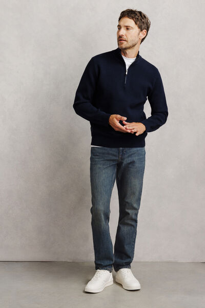 Jean straight d&eacute;lav&eacute; 100% coton