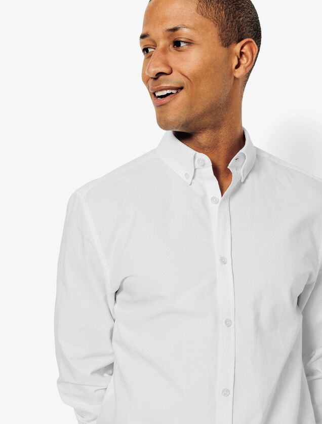 Chemise oxford en coton unie